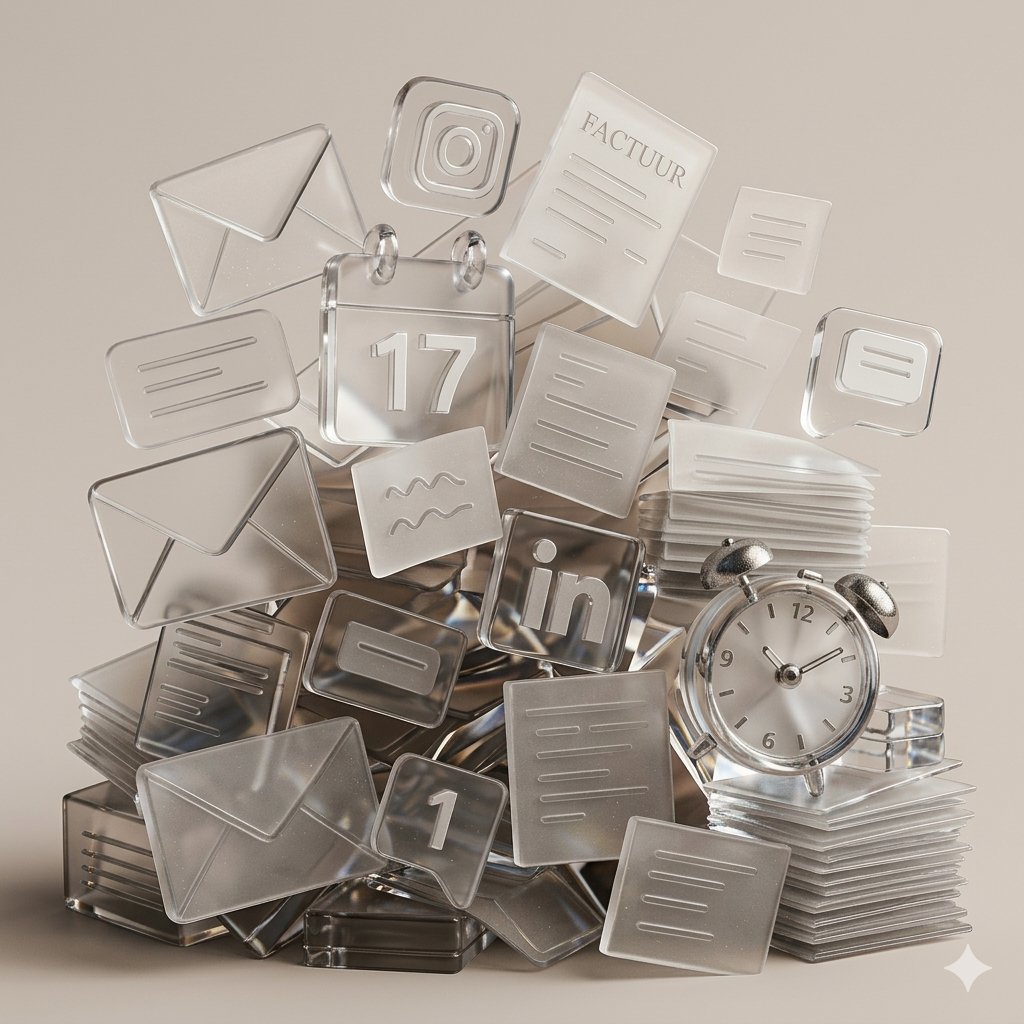 Business chaos — emails, facturen, social media — alles tegelijk